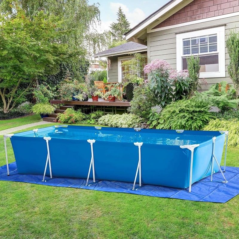 20 x 12 Ft Rectangular Pool Ground Cloths, Waterproof PE Swimming Pool Liner Pad gallery