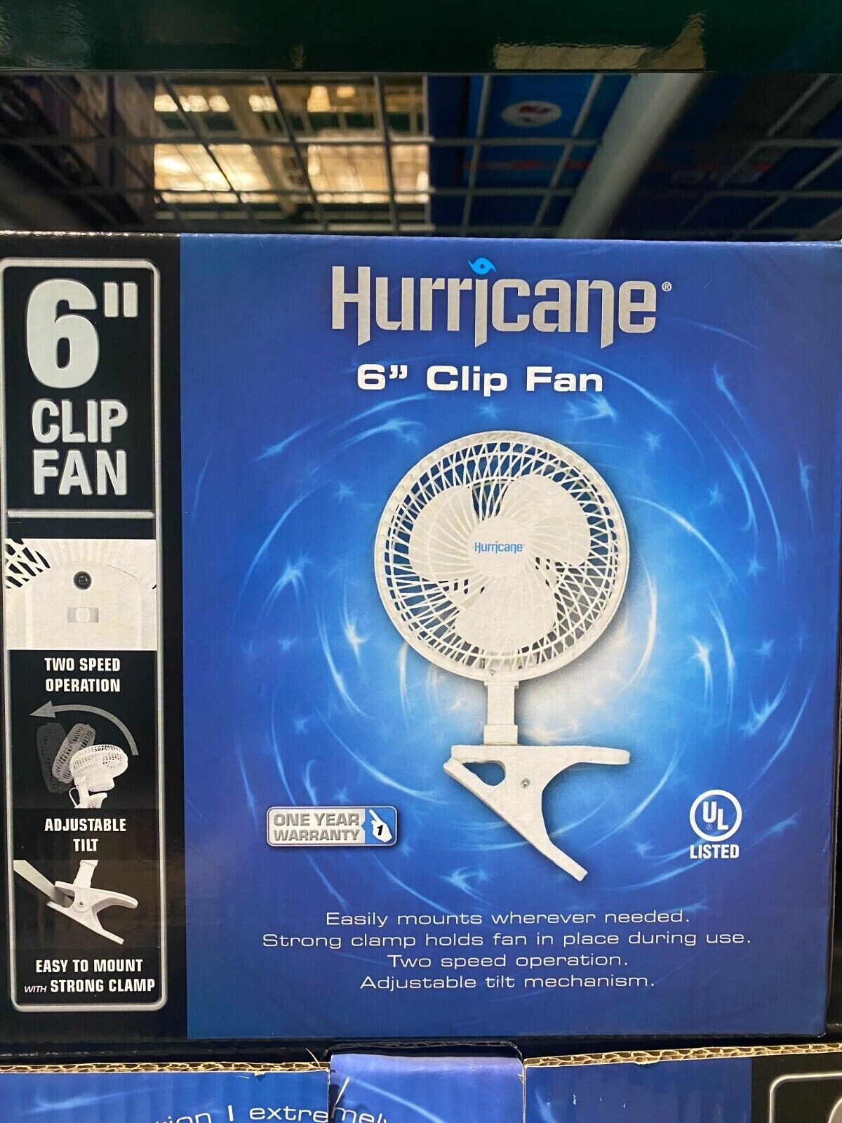 Hurricane Classic 6" Clip Fan, 2 Speed Desk Table Fan w/ Adjustable Tilt, White gallery