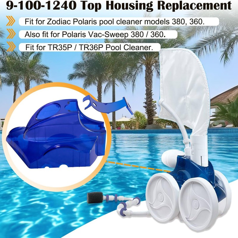 for Polaris 360 380 Pool Cleaner Replacement Top Cover, Back Plate 9-100-1240 gallery