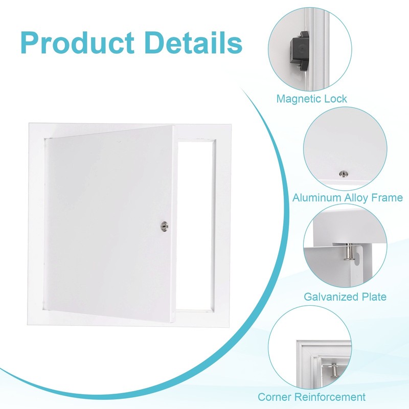 13"x13" Drywall Access Panel Wall Hole Cover Access Doors with Lock, White gallery