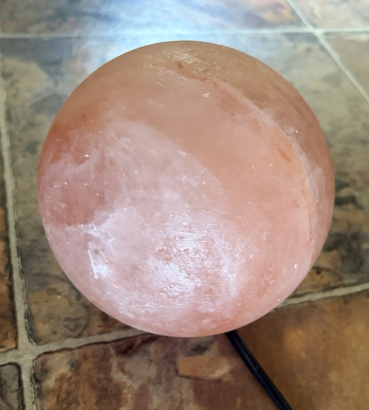 Round Sphere Himalayan Natural Salt Crystal Lamp Pink Warm Light Corded gallery