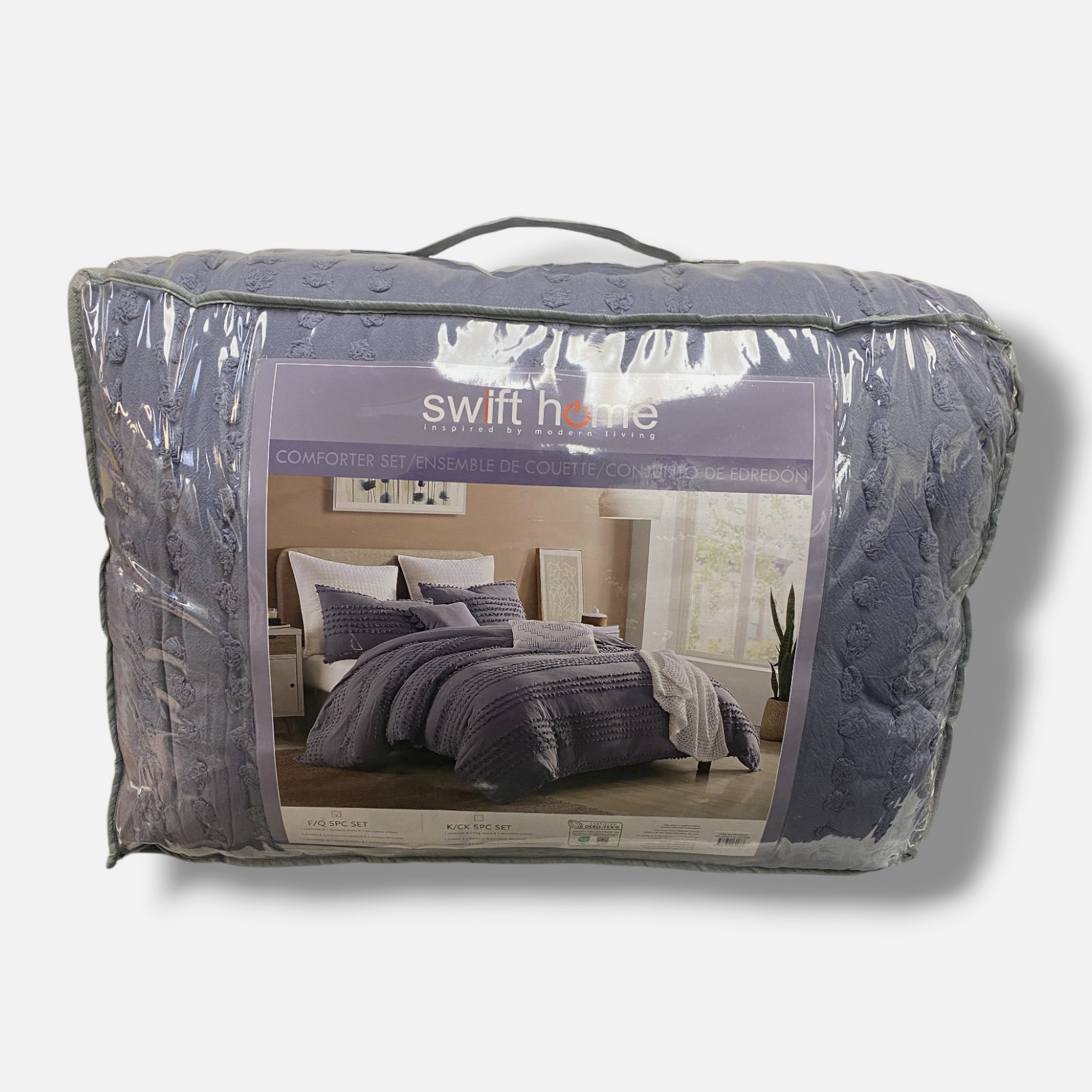 Swift Home Blue Magnificent Marilla Dot 5-Piece Comforter Set, Full/Queen gallery