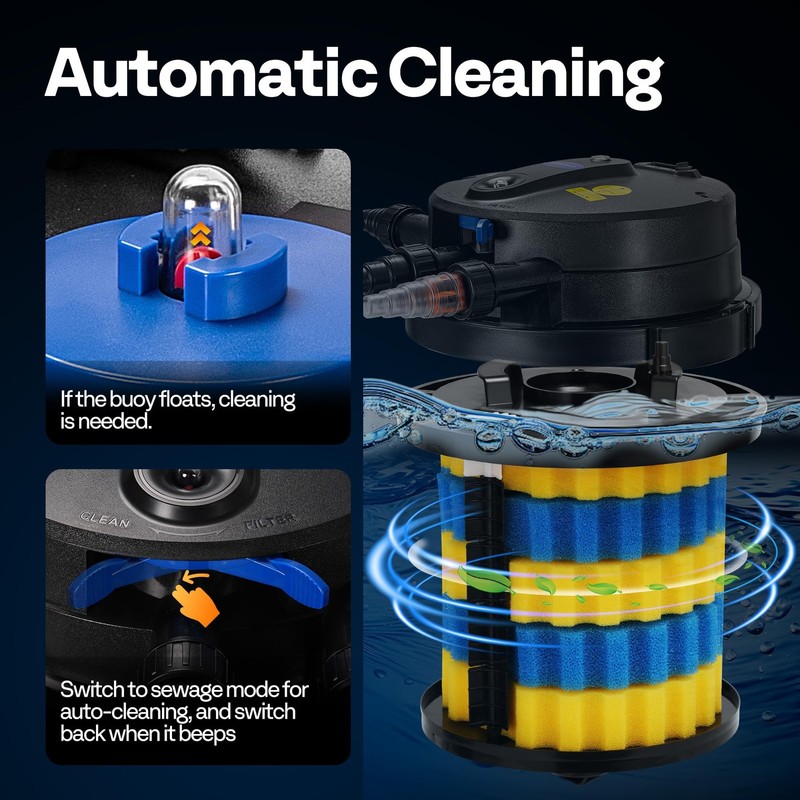 Filter 2640 GPH Auto Cleaning Pressurized Bio 18W Light Timer VH1743 Pond Ponds gallery