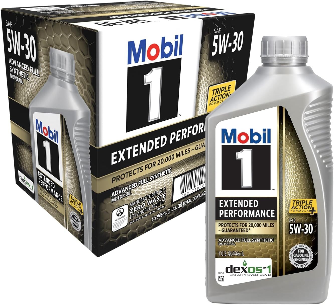 Mobil 1 Extended Performance Full Synthetic Motor Oil 1 Quart, Pack of 6 gallery