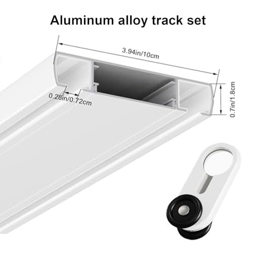 Double Track Curtain Rail Ceiling Mounted, Silent Heavy Duty 1m/3.3ft White gallery