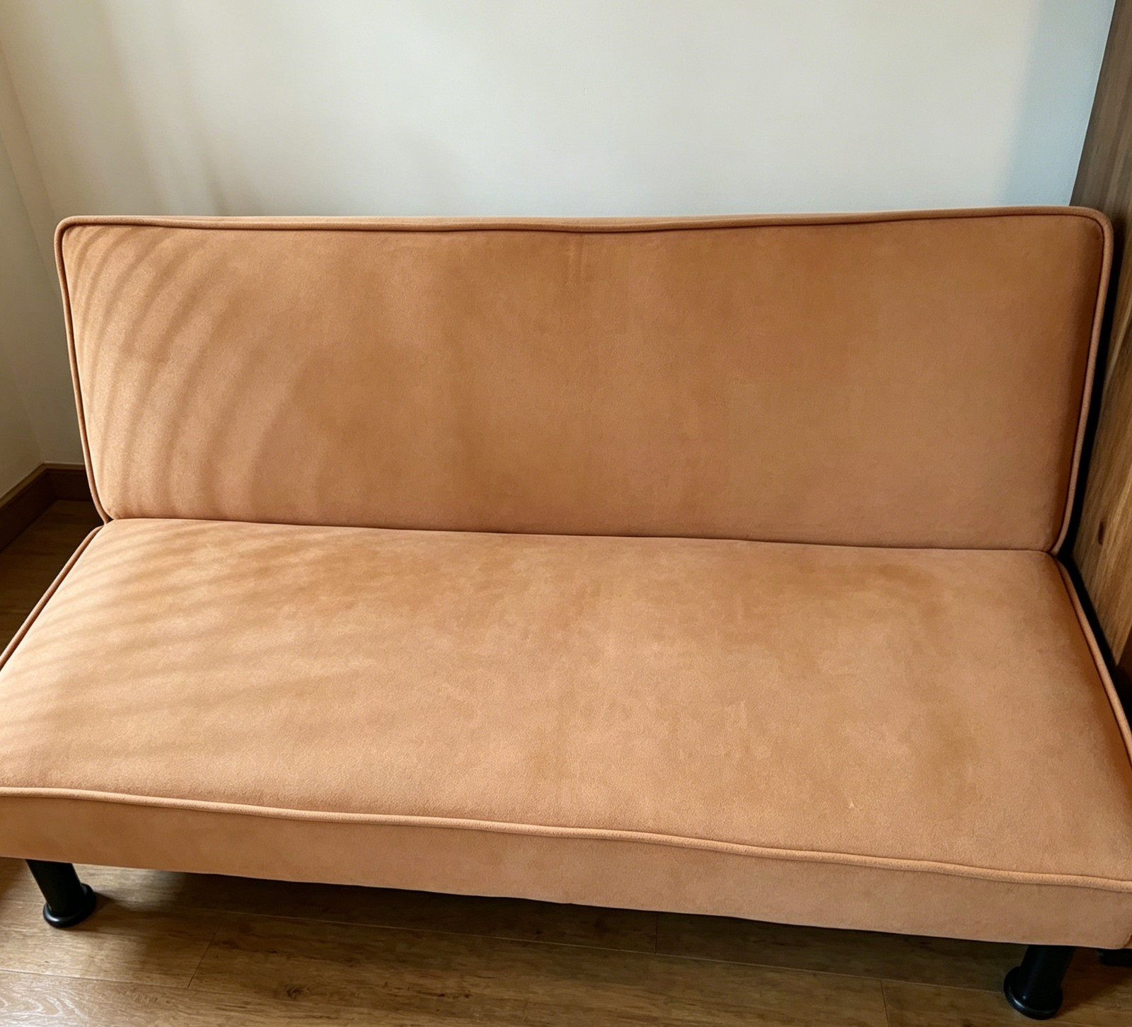 Orange Futon Sofa Bed Convertible Sleeper Couch Adjustable Backrest Home Office gallery