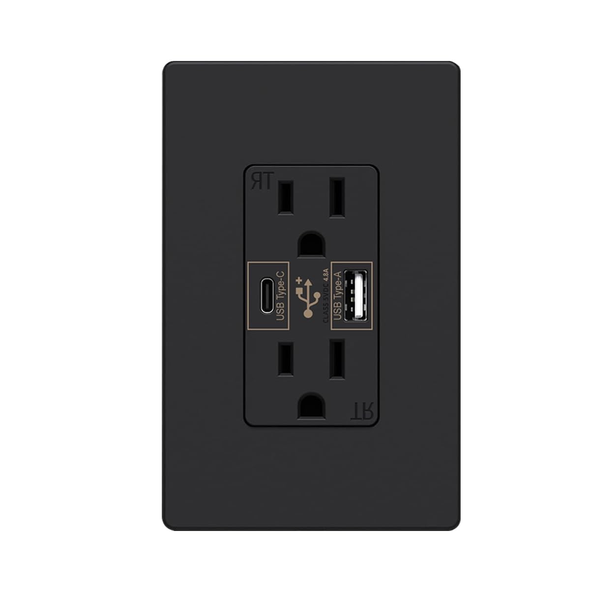 USB C Wall Outlet Receptacle, 4.8A USB Type C + A, High Speed Charging for Sm... gallery