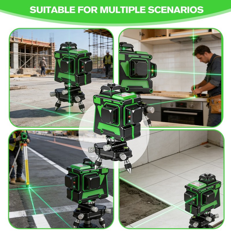 360 Horizontal And Vertical Cross Green Laser Level 12 Lines Level Self-Leveling gallery