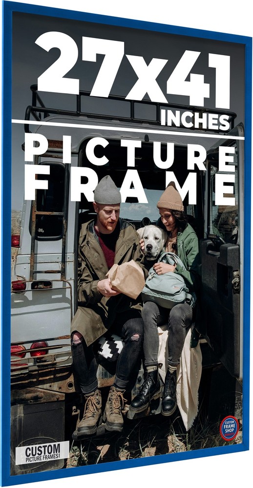 27x41 Frame Blue Solid Wood Picture Frame Width 0.75 Inches | Interior Frame Dep