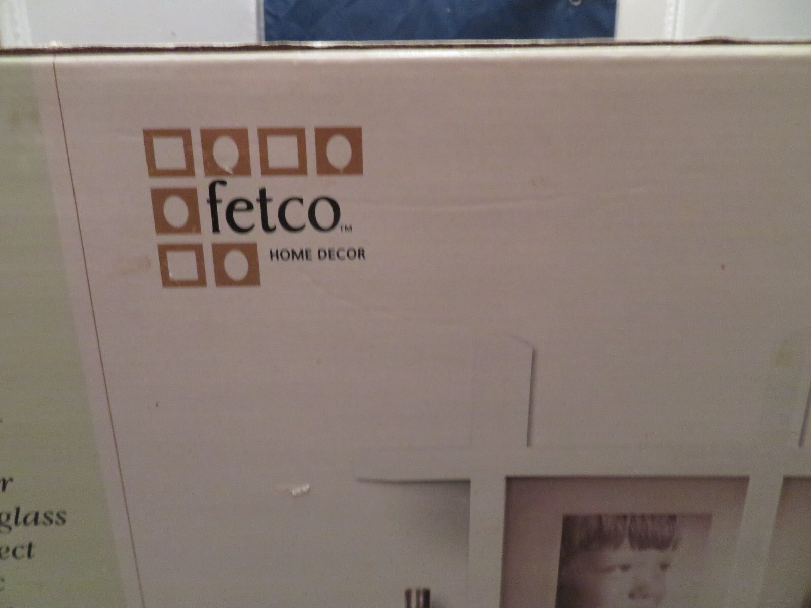 Fetco White Criss Cross Shadow Box W/ Frosted Glass Hang Vertical or Horizontal gallery
