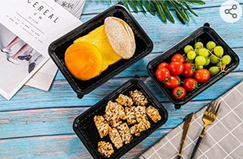 50 Set(100pcs) Meal Prep Reusable Microwaveable 24 oz Food Containers With Lids gallery