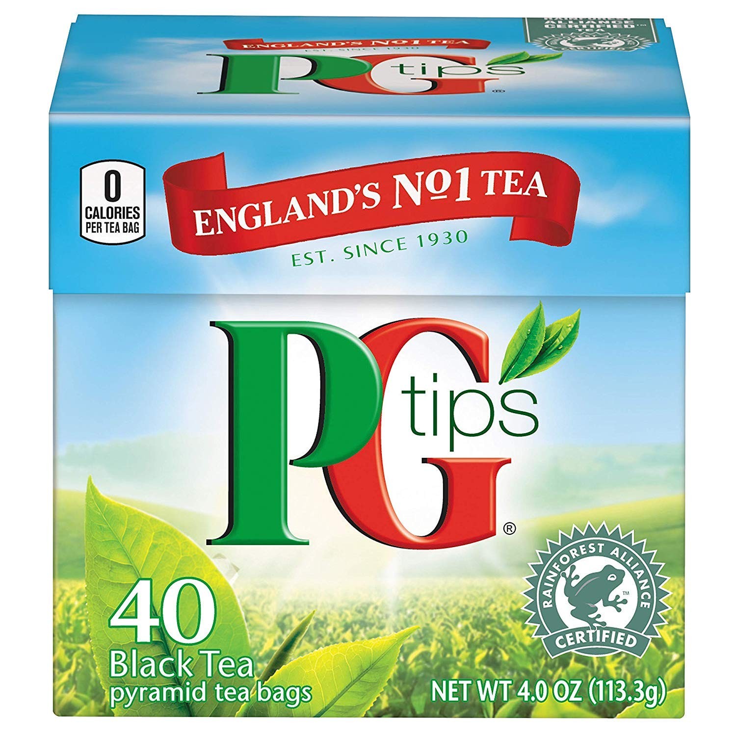 PG Tips Premium Black Tea Bags Non-Pyramid, 40 Count (Pack of 1) gallery