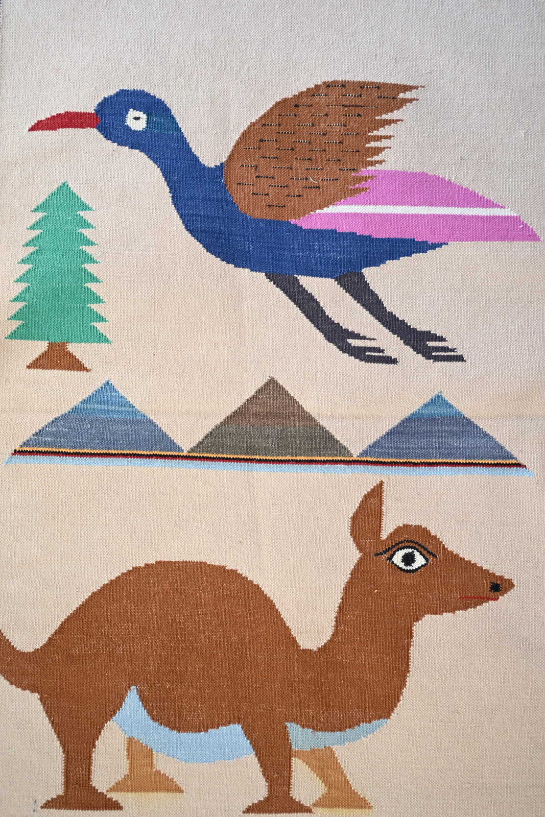 Rugmoda Cotton Animal Rug 2x3 ft Multicolor Kids Room Entryway Handmade Durry gallery