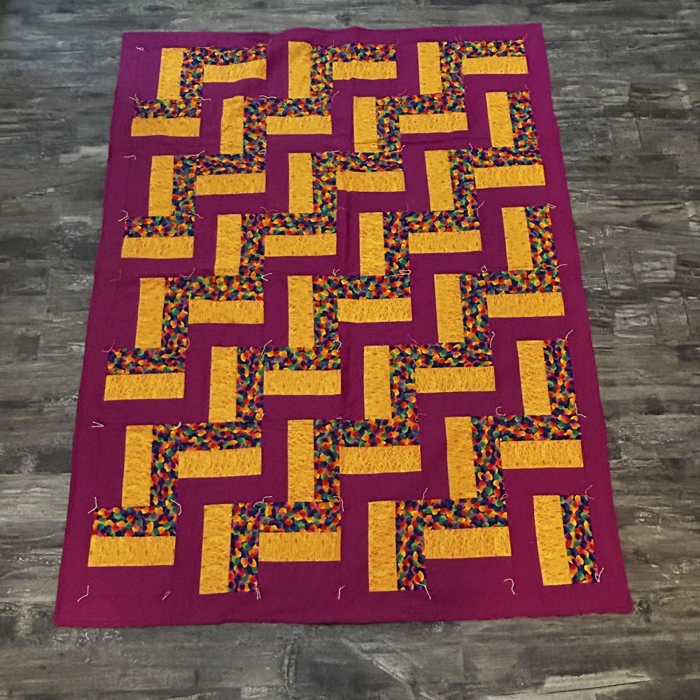 Handmade Patchwork Quilt Non-Standard Size Modern Multicolor Lap Throw Blanket