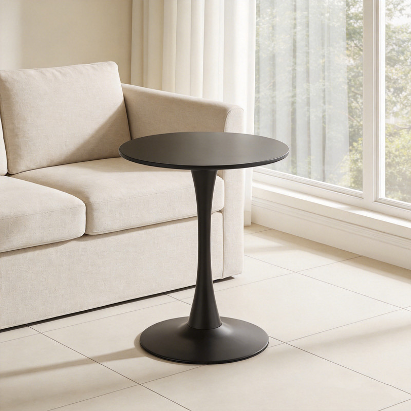 24" Round Dining Table Modern Dining Table Dining Table Home Kitchen - Black gallery