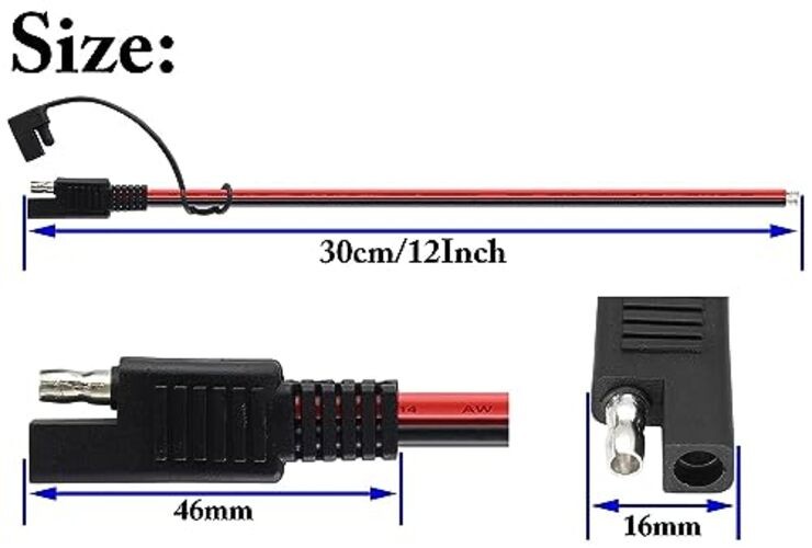 14AWG SAE 2 Pin Single Plug Quick Connector, 30cm 14AWG SAE Plug(4 Pack) gallery
