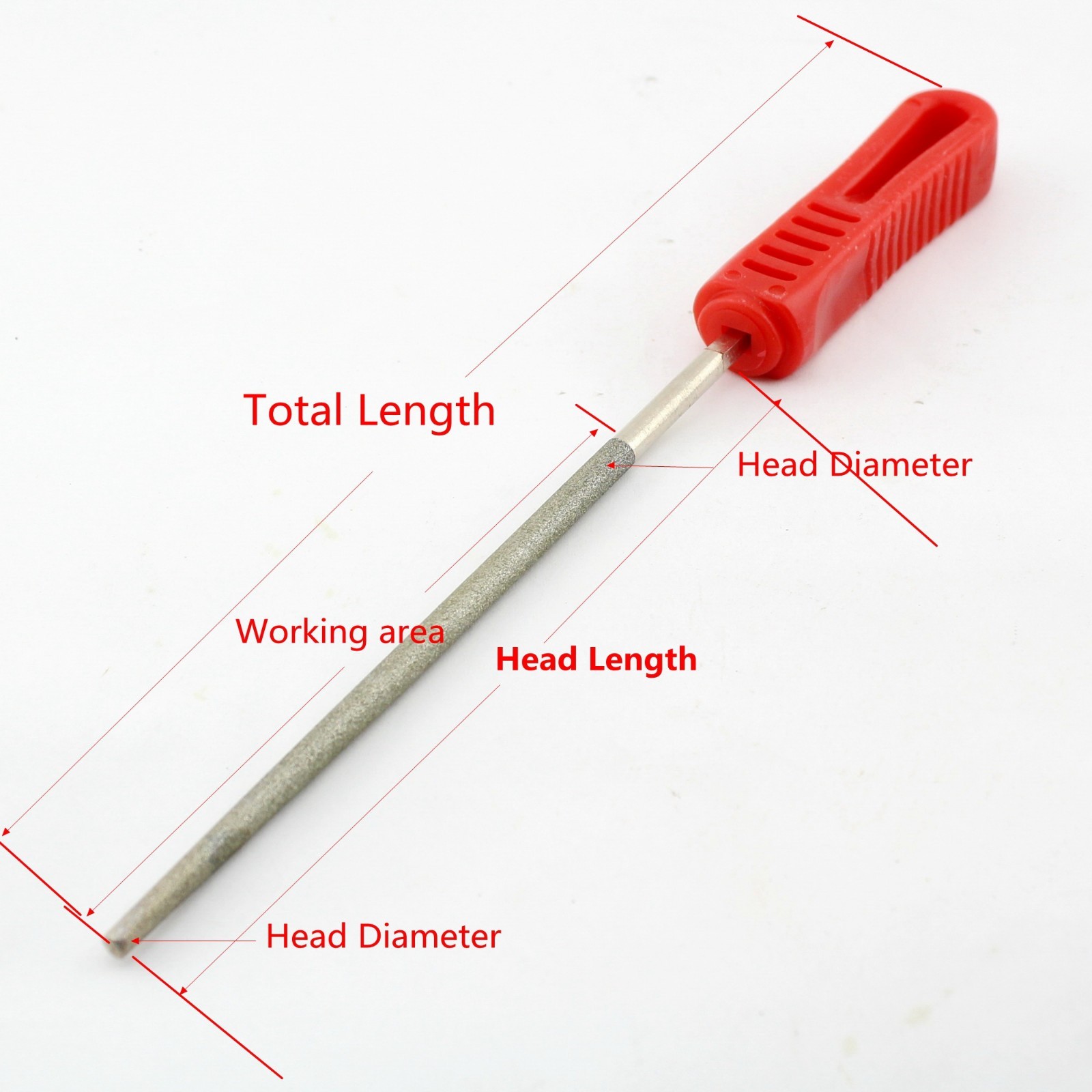 10" inch Diamond Coated ROUND File 250mm Length Grit 120 medium Filing Glass gallery