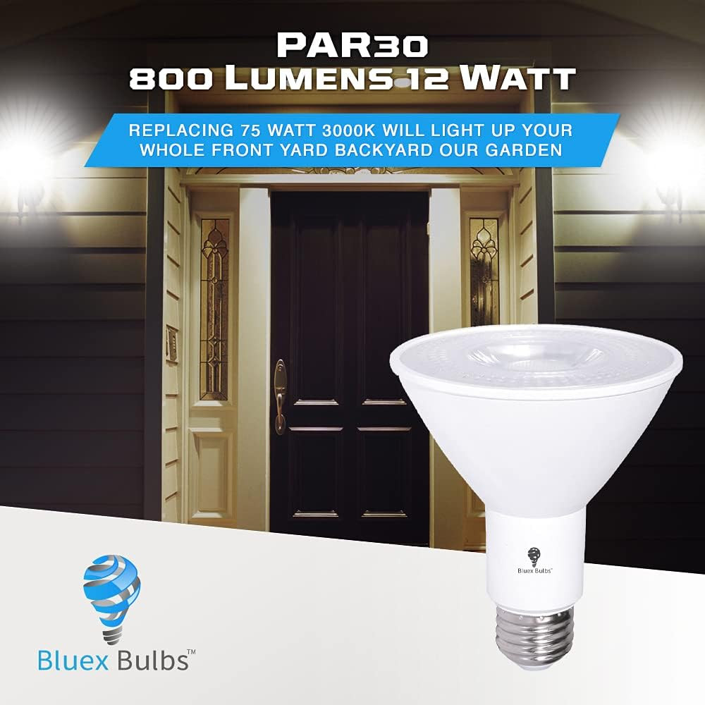 2 Pack PAR30 Outdoor LED Flood Light Bulb 12W 100 Watt Equivalent 900 Lumens gallery