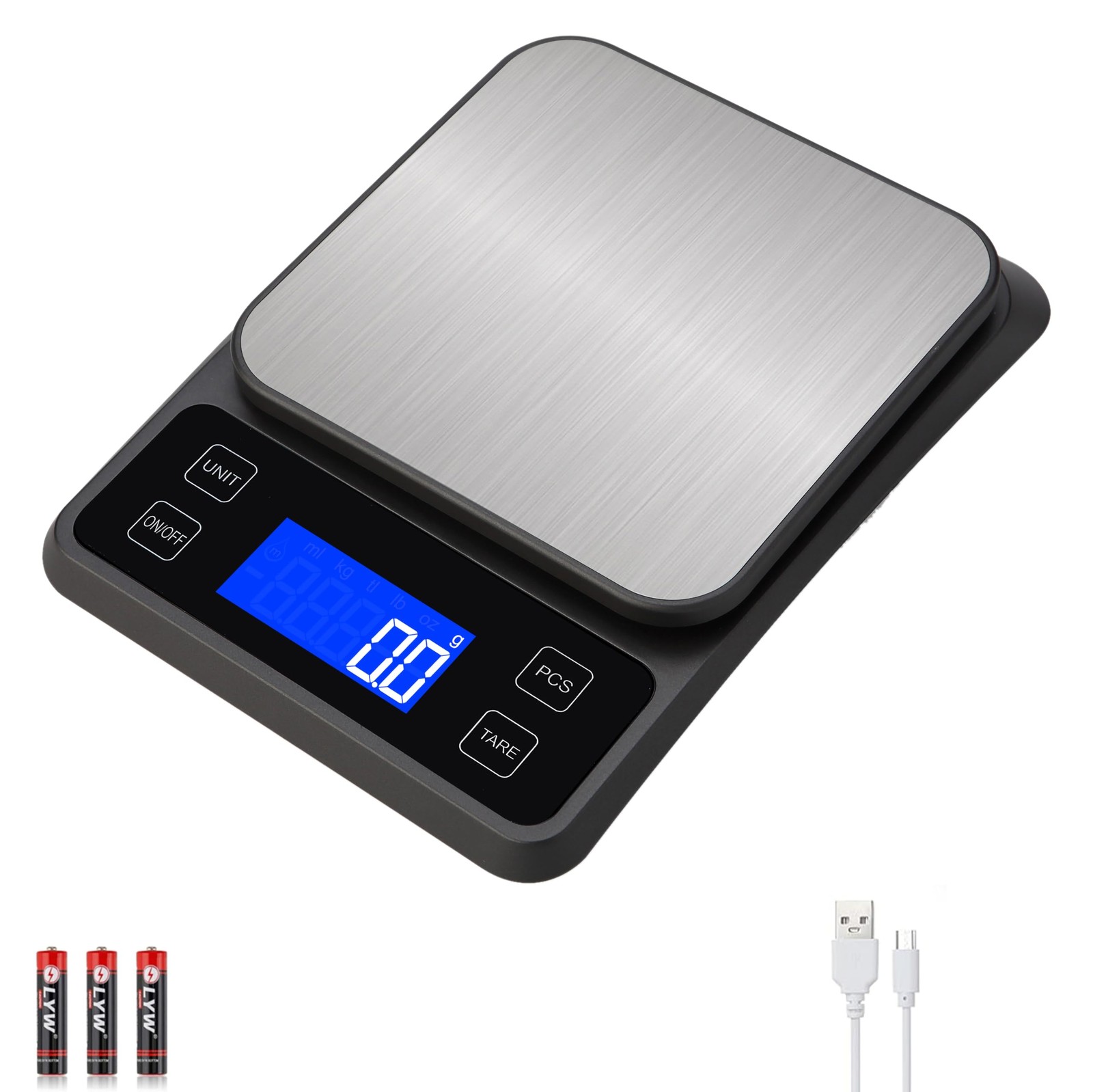 11 Lbs Rechargeable Digital Kitchen Food Scale 0.1g High Precision LCD gallery