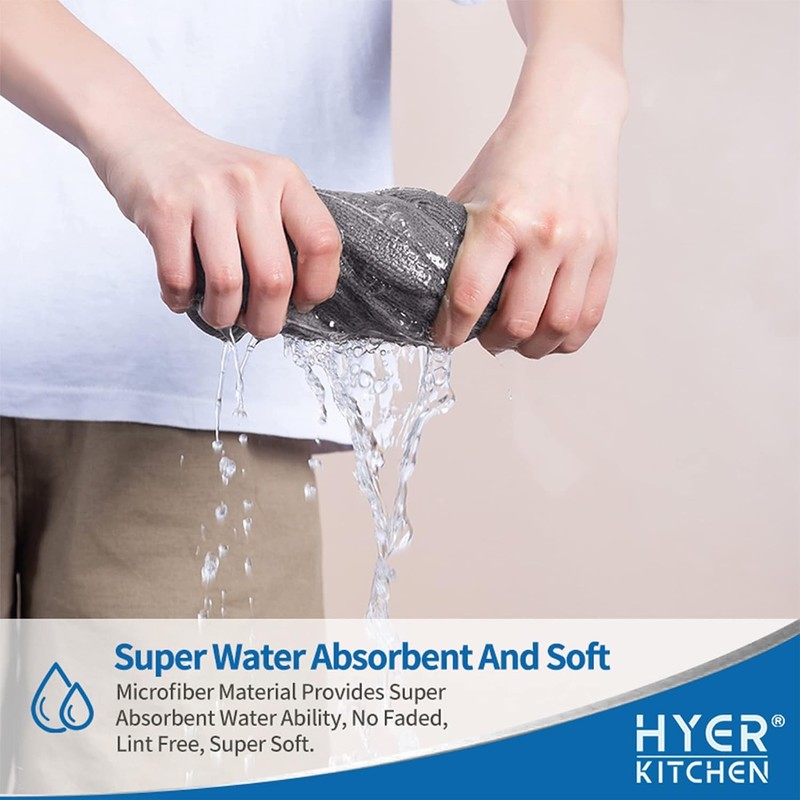 Premium Kitchen Towels - Super Absorbent, Soft and Thick Dish Hand Towels, 4 gallery