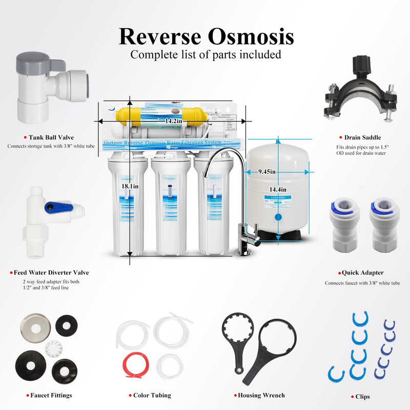 6 Stage Undersink Reverse Osmosis System Water Filter with Mineral Filter 75 GPD gallery