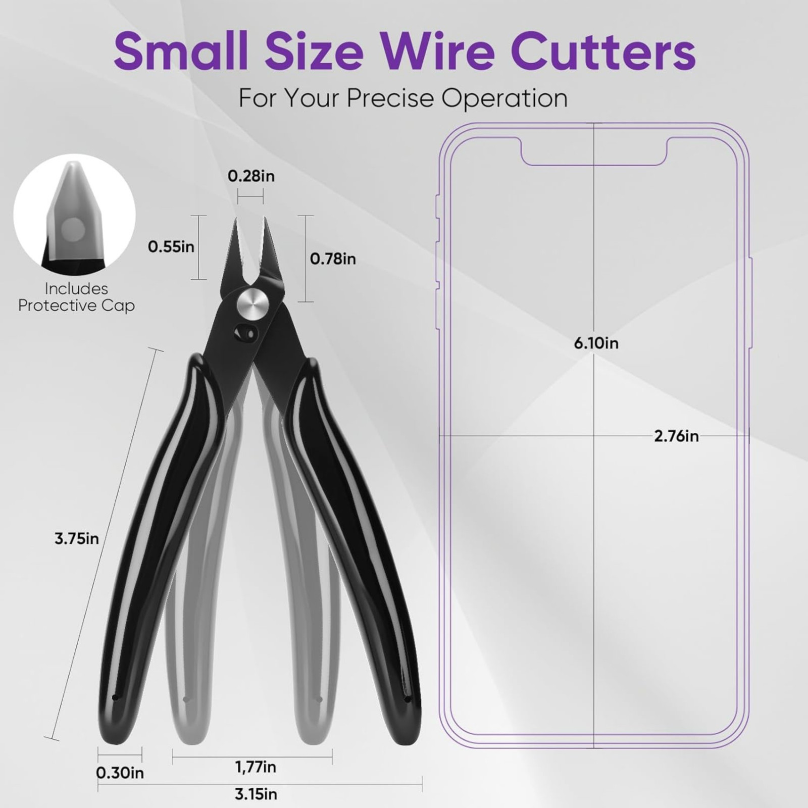5 Inch Micro Flush Cutter, 2 Pack Small Wire Cutters Spring Loaded Cutting Plier gallery