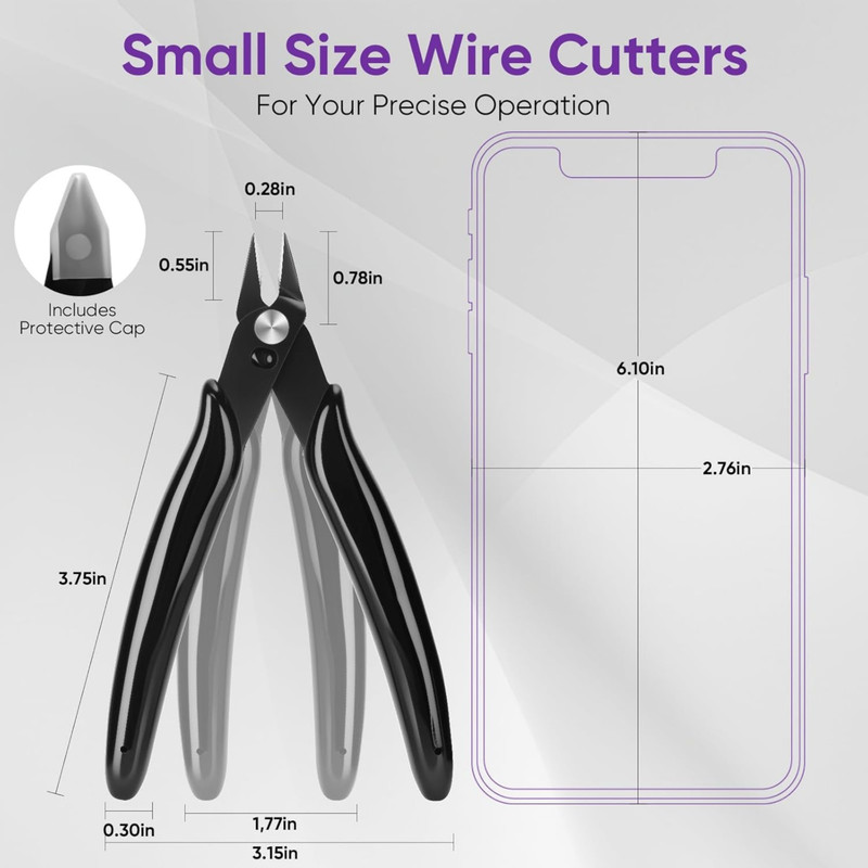 5 Inch Micro Flush Cutter, 2 Pack Small Wire Cutters Spring Loaded Cutting Plier gallery