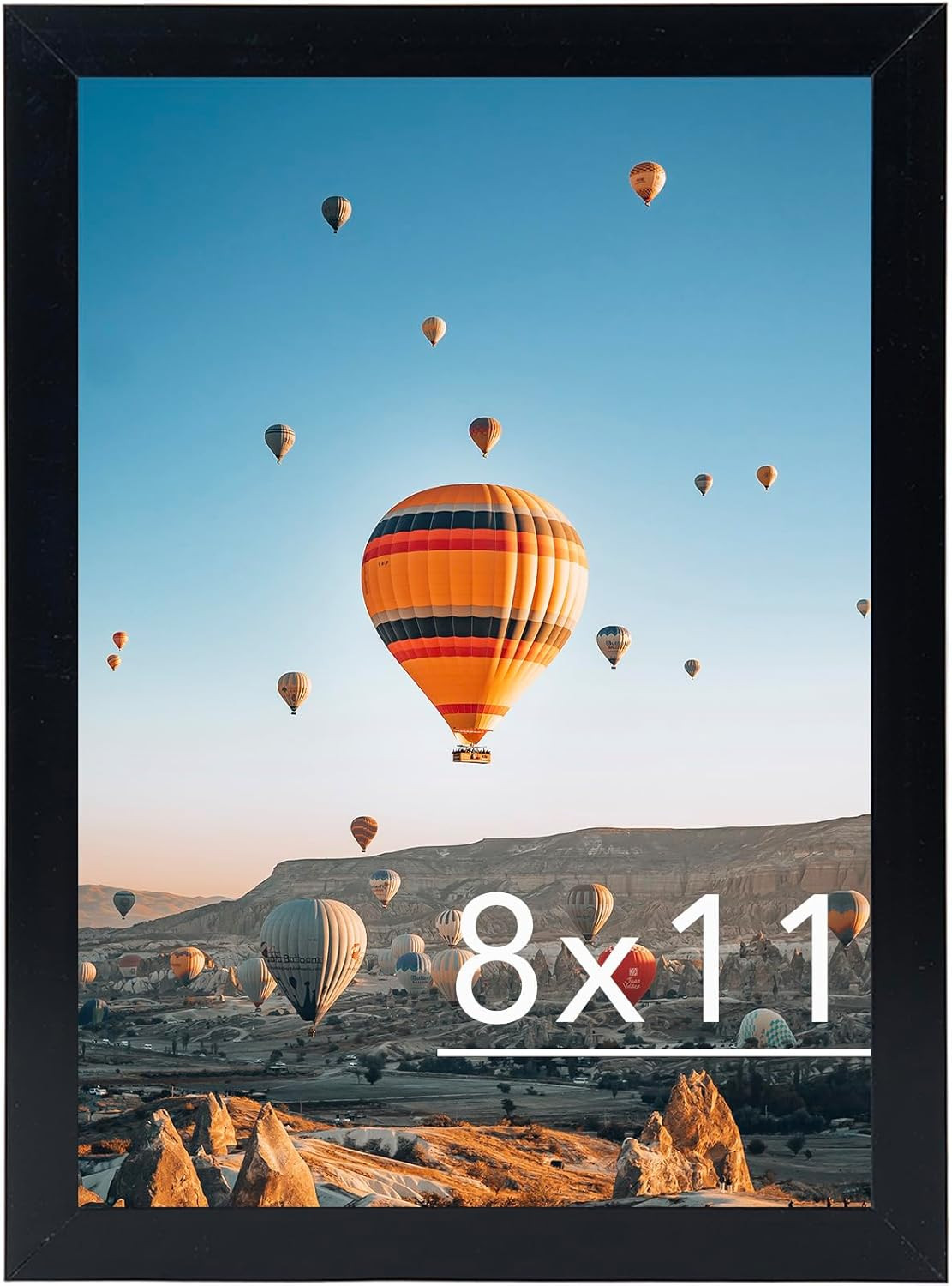 8X11 Picture Frame Black for Wall Hanging or Tabletop- Wall Mounting Horizontall gallery
