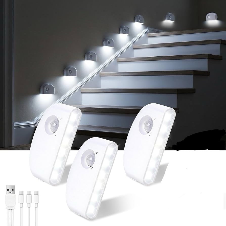 3Pack Rechargeable Motion Sensor Stair Lights In/outdoors Automatic Wireless gallery
