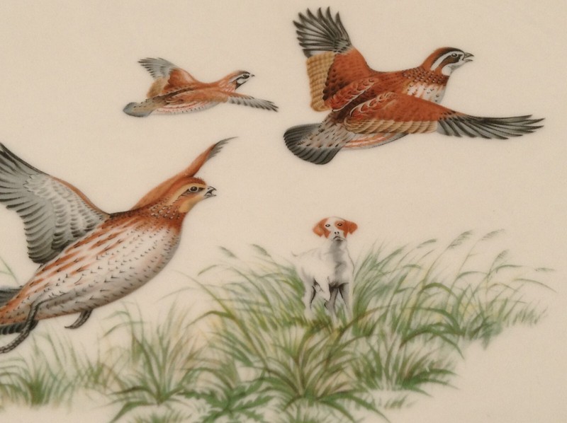 ROYAL DEVON GAME BIRD SERIES DINNER PLATES, 10.5", SILVER TRIM, (4) gallery