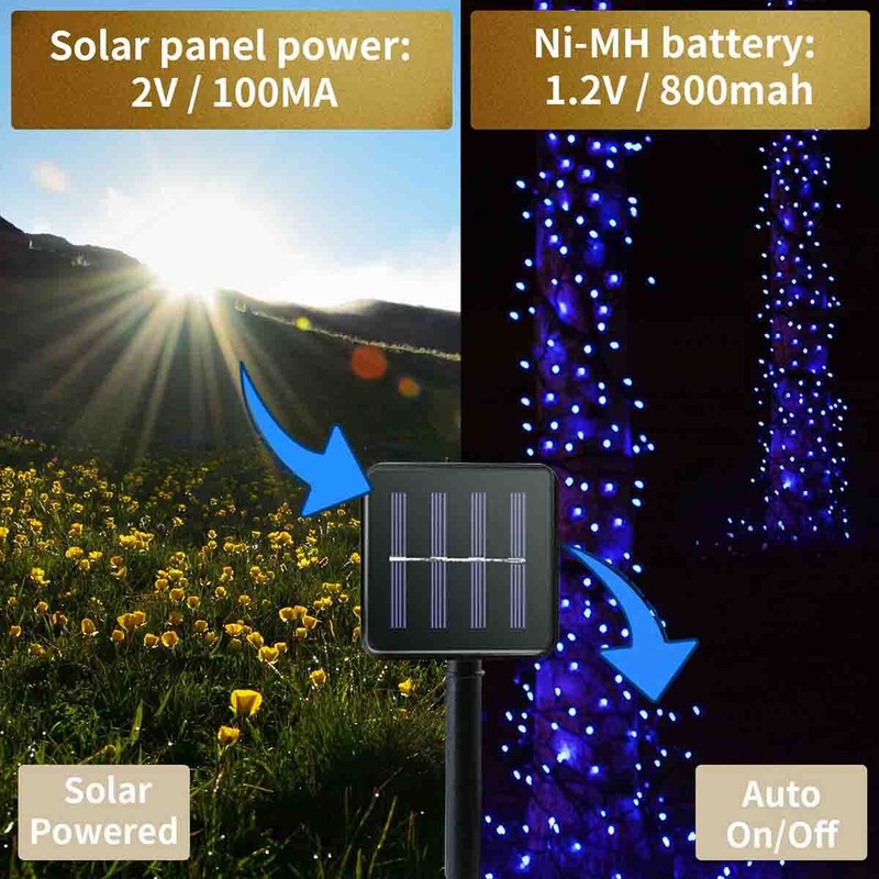 100 LED Solar String Lights Outdoor Garden Party Xmas Fairy Wedding Lamp gallery