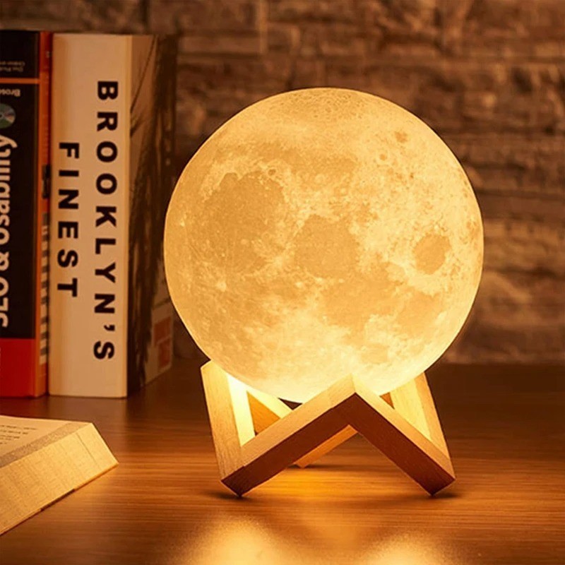 LED Moon Night Light 3D Star Lamp USB Touch Control Bedroom Decor Gift gallery