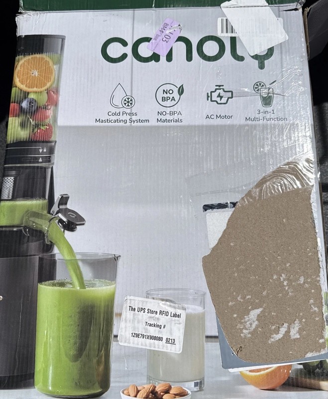Canoly C16 Cold Press Juicer, 6" Extra Wide Feed Chute, 3-IN-1 Strainers gallery
