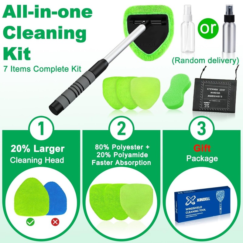 Windshield Cleaning Tool Kit Car Window Glass Wiper Cleaner Brush Pad Extendable gallery