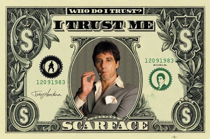 Scarface dollar Large Poster 61x91.5 cm | 24x36 inch New Classic Movie gallery