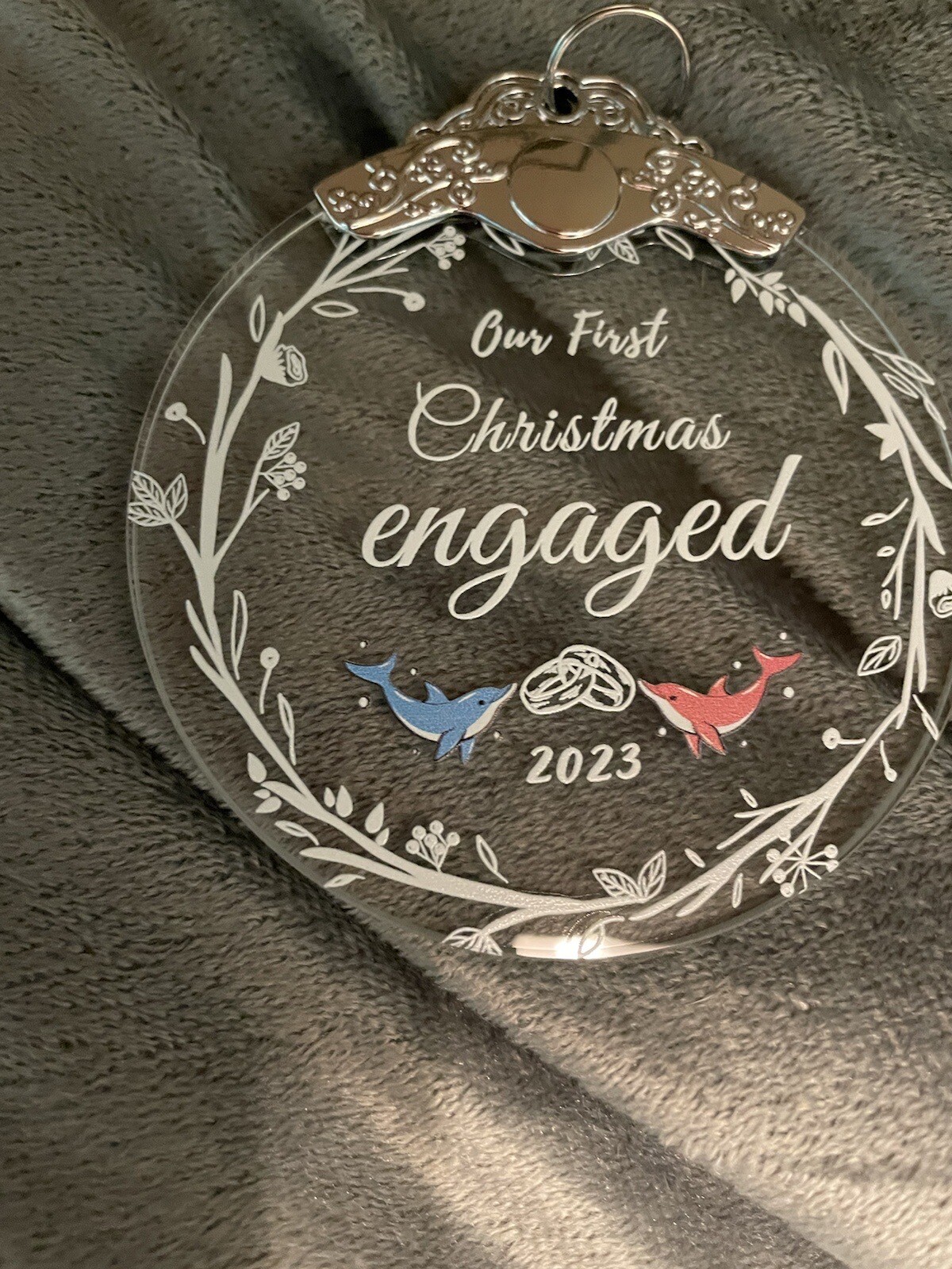 NEW Our First Christmas Engaged Ornament 2023, Engagement Gifts for Couples 🐬 gallery
