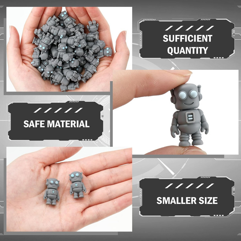 100 Pcs Mini Rubber Robot Figures Bulk Miniature Robot Figurines Robots Theme Pa gallery