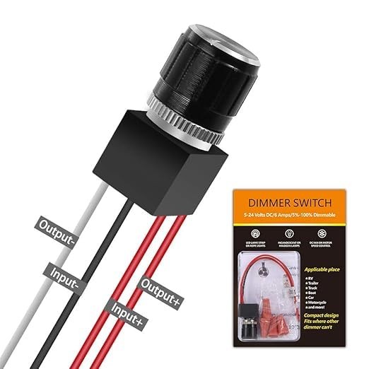 Dimmer Switch 12 Volt DC for LED RV Lights Interior Dimmer Knob Waterproof IP... gallery