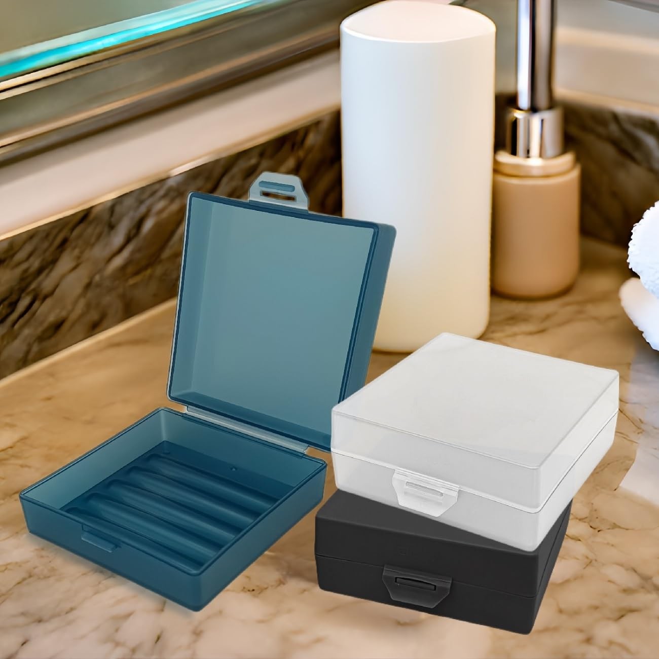 Soap Container, Square Bar Soap Holder Fit Dr Squatch Soap, Travel Soap Case (Ma gallery