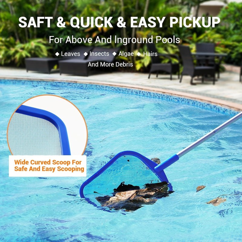 Pool Skimmer Net with Adjustable Aluminum Pole 23 to 60 Inches Ultra Fine Mesh gallery