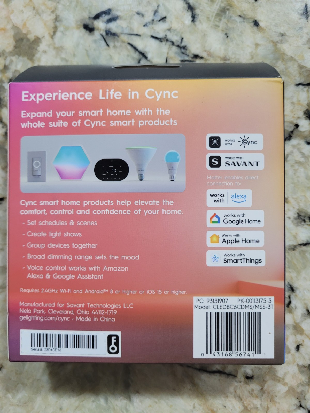 GE Cync Smart LED Light Bulbs, 3-Pack, Bluetooth Wi-Fi, Color Changing gallery