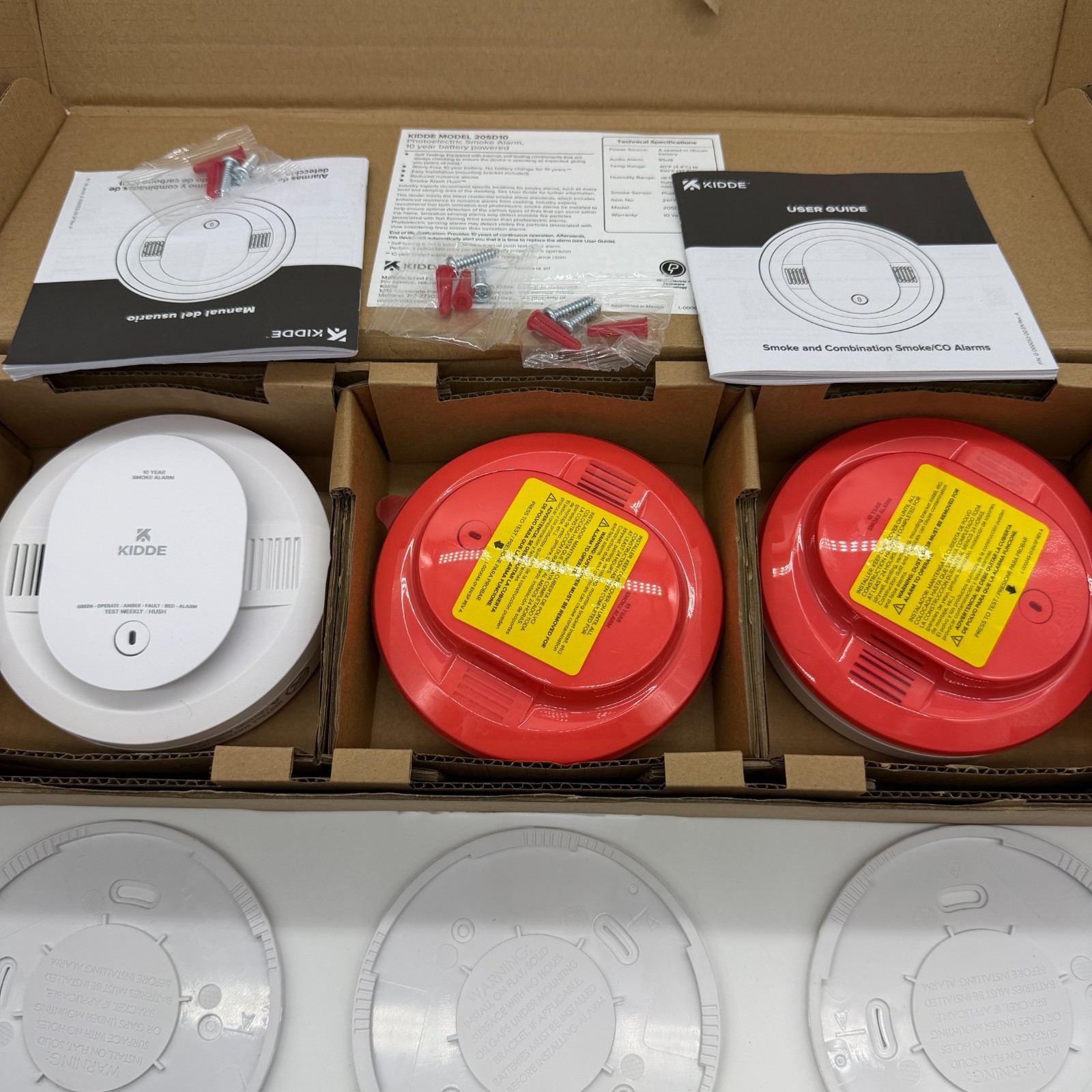 Kidde 20SD10 Battery Powered 85db Alarm Photoelectric Smoke Detector 3 Pack gallery