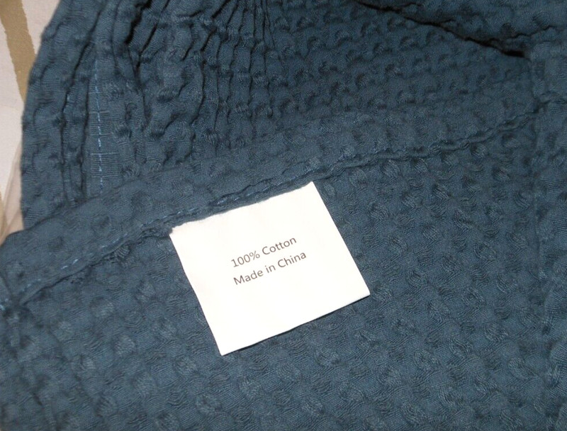 PHF 100% Cotton Waffle Weave Blanket Twin Size 66"x90" Navy ~ Soft Lightweight gallery