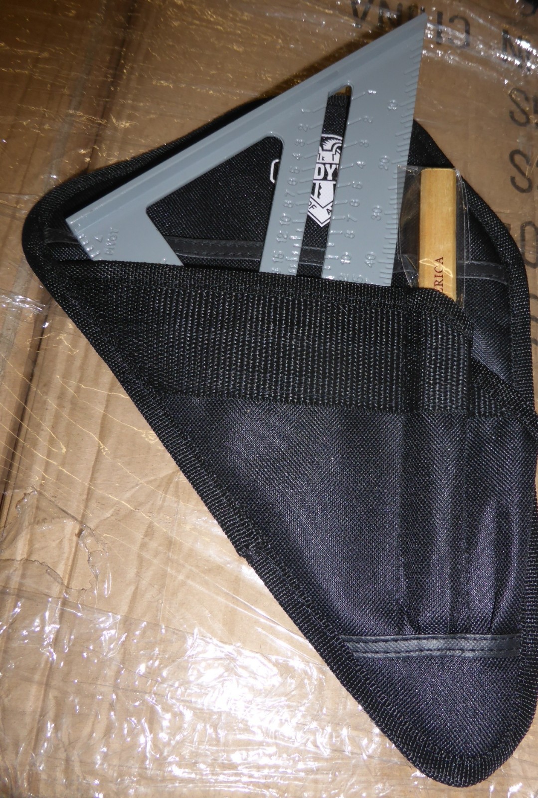 Aluminum 7" Framing Square Triangle w/holster for belt gallery