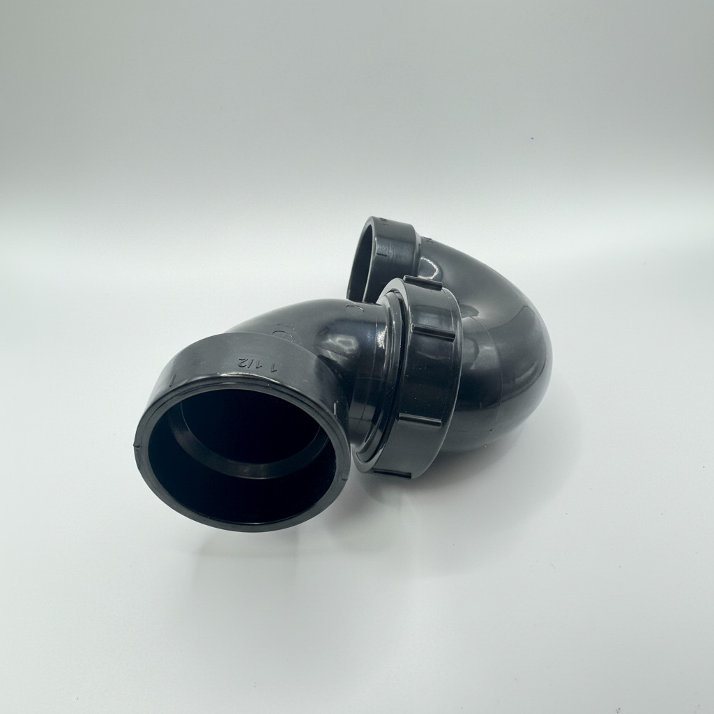 ABS DWV P-Trap with Union-Drain Waste Vent Plumbing Trap–Available in 1-1/2"，2" gallery