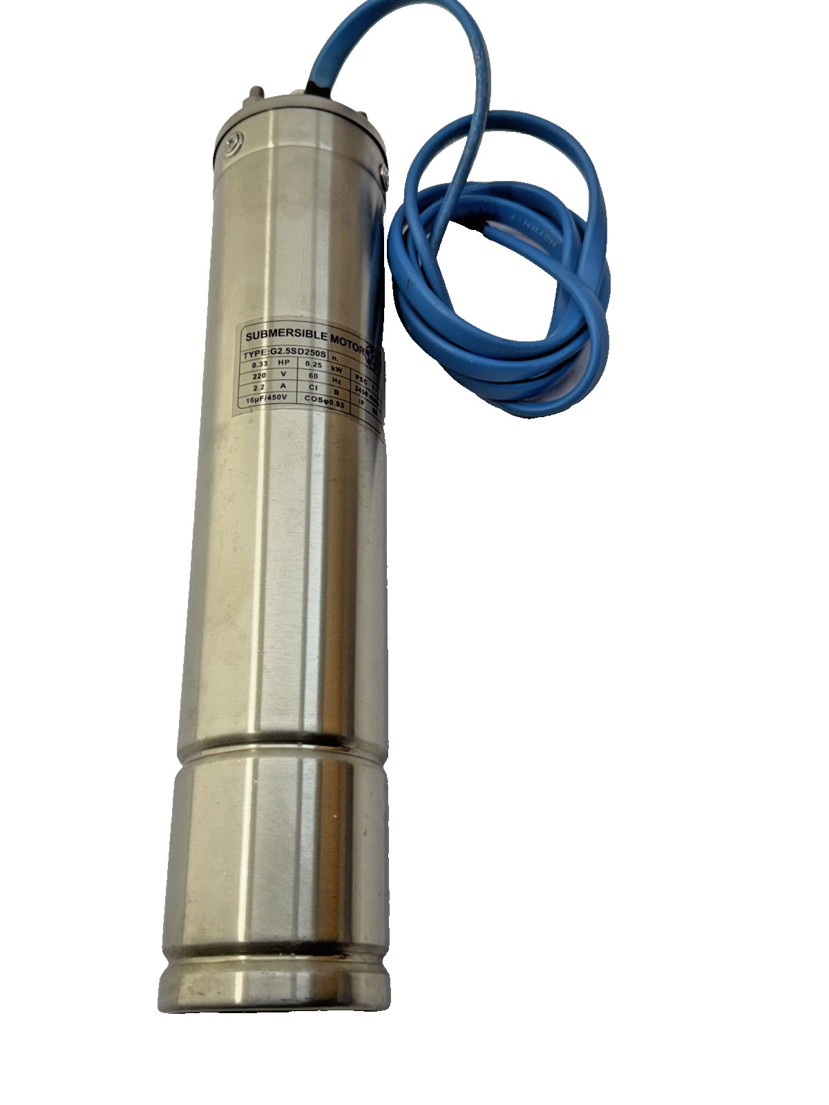 Deep Well SubmersiblePump Motor 0.33HP 220V 2.2A 0.25KW 3450 r/min G2.5SD250S gallery