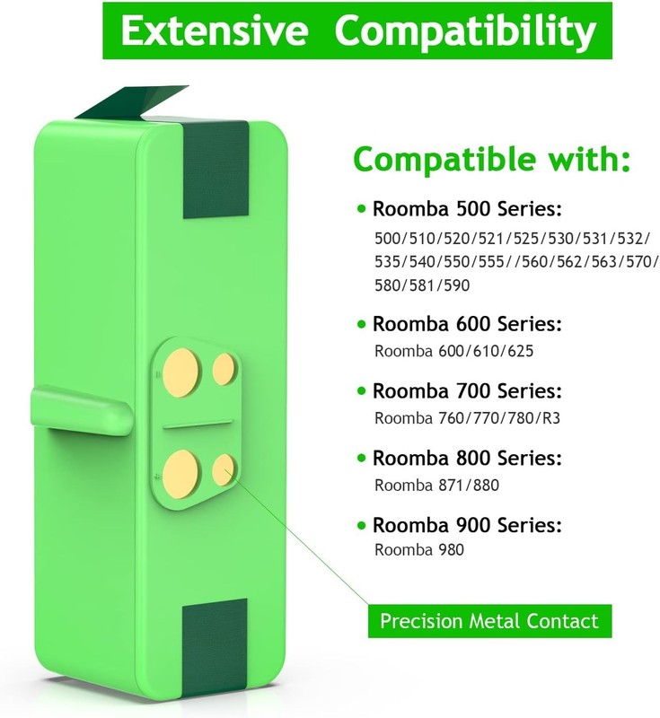 6400mAh Lithium Battery Replacement Compatible with iRobot Roomba 675 655 650 gallery