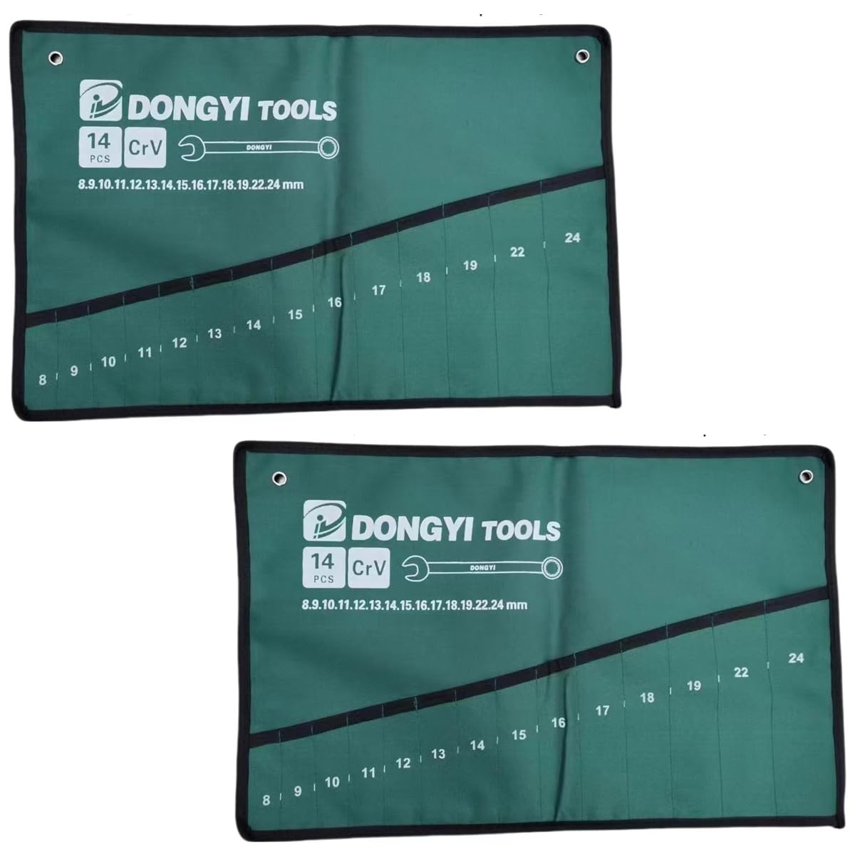 DraCra 2 Pack Wrench Roll Up Pouch Wrench Set Roll Organizer 14 Pocket Slot C... gallery