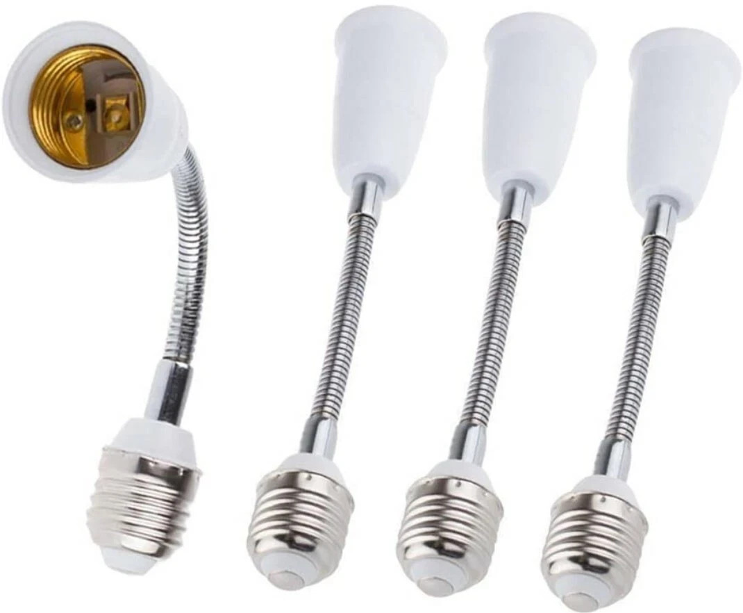 4 Pack E27 Adjustable Flexible Light Bulb Extension Socket Lamp Adapter Extender gallery