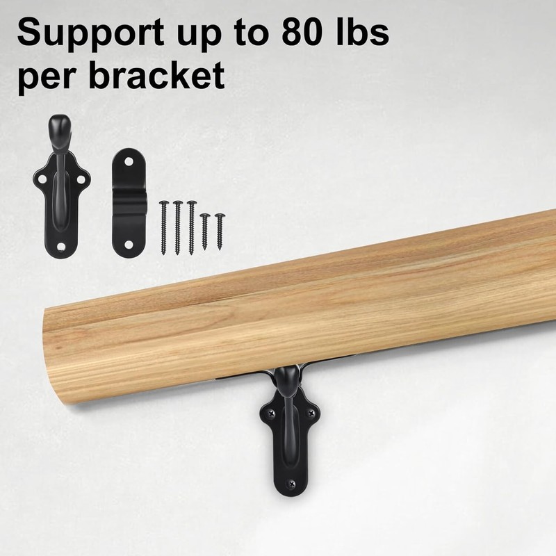 RealPlus Handrail Bracket, 3" Staircase Hand Rail Brackets for Stair Railing gallery